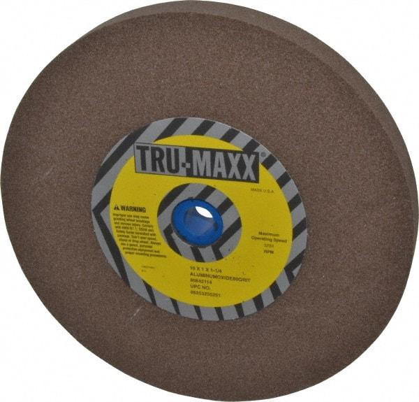 Tru-Maxx - 80 Grit Aluminum Oxide Bench & Pedestal Grinding Wheel - 10" Diam x 1-1/4" Hole x 1" Thick, 3250 Max RPM, P Hardness, Medium Grade , Vitrified Bond - Caliber Tooling