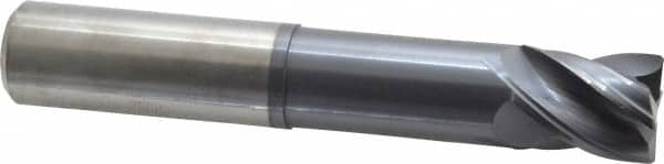 Accupro - 1" Diam 4 Flute Solid Carbide 0.02" Chamfer Width Corner Chamfer End Mill - Caliber Tooling