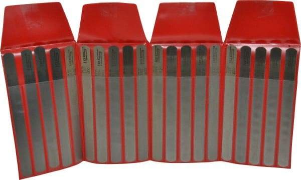 SPI - 20 Piece, 0.001 to 0.025" Thick, Parallel Feeler Gage Set - 6" Leaf Length, 1/2" Wide, Steel - Caliber Tooling