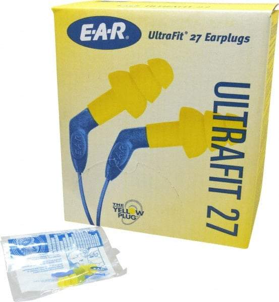 3M - Reusable, Uncorded, 27 dB, Flange Earplugs - Yellow, 100 Pairs - Caliber Tooling