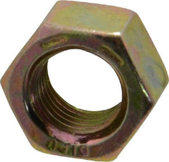 Value Collection - 3/8-24 UNF Steel Right Hand Hex Nut - 9/16" Across Flats, 21/64" High, Zinc Yellow Dichromate Finish - Caliber Tooling