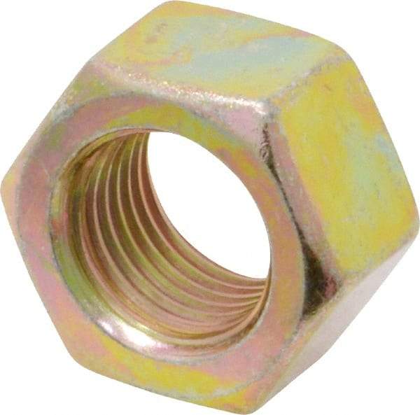 Value Collection - 1/2-20 UNF Steel Right Hand Hex Nut - 3/4" Across Flats, 7/16" High, Zinc Yellow Dichromate Finish - Caliber Tooling