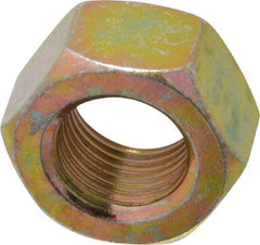 Value Collection - 9/16-18 UNF Steel Right Hand Hex Nut - 7/8" Across Flats, 31/64" High, Zinc Yellow Dichromate Finish - Caliber Tooling