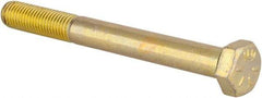 Made in USA - 5/16-24 UNF, 3" Length Under Head Hex Head Cap Screw - Partially Threaded, Grade 8 Alloy Steel, Zinc Yellow Dichromate Finish, 1/2" Hex - Caliber Tooling