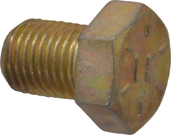 Value Collection - 3/8-24 UNF, 1/2" Length Under Head Hex Head Cap Screw - Fully Threaded, Grade 8 Alloy Steel, Zinc Yellow Dichromate Finish, 9/16" Hex - Caliber Tooling