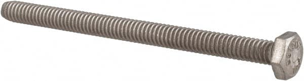 Value Collection - 1/4-20 UNC, 3-1/2" Length Under Head Hex Head Cap Screw - Fully Threaded, Grade 316 Stainless Steel, Uncoated, 7/16" Hex - Caliber Tooling