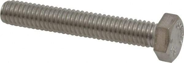 Value Collection - 5/16-18 UNC, 2" Length Under Head Hex Head Cap Screw - Fully Threaded, Grade 316 Stainless Steel, Uncoated, 1/2" Hex - Caliber Tooling