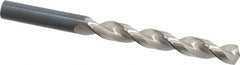 Guhring - 12mm 130° High Speed Steel Jobber Drill - Bright Finish, Right Hand Cut, Parabolic Flute, Straight Shank, 5-15/16" OAL, Standard Point - Caliber Tooling