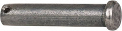 Made in USA - 5/8" Pin Diam, 3" OAL, Standard Clevis Pin - 5/32" Hole, 2-27/32" Usable Length, Uncoated Stainless Steel - Caliber Tooling