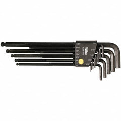 Wiha - 13 Piece, L-Key Long Arm Ball End Hex Key Set - 0.05 to 3/8" Range, Chrome Vanadium Molybdenum - Caliber Tooling