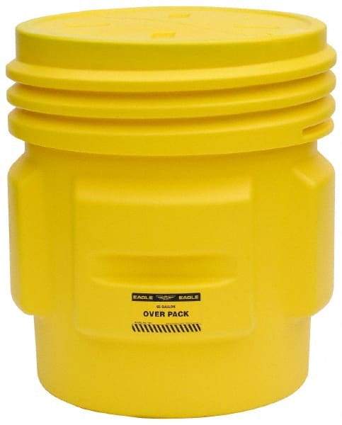 Eagle - 65 Gallon Closure Capacity, Screw On Closure, Yellow Overpack - 30 Gallon Container, Polyethylene, 660 Lb. Capacity, UN 1H2/X300/S Listing - Caliber Tooling