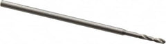 Micro Drill Bit: 0.0292″ Dia, 118 °, Cobalt Bright/Uncoated, 0.984″ OAL, RH Cut, Spiral Flute, Straight-Cylindrical Shank, Series 301