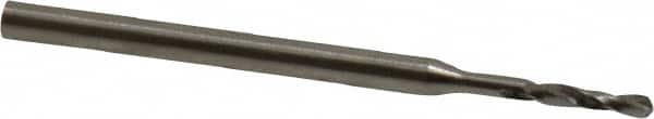 Micro Drill Bit: 0.0343″ Dia, 118 °, Cobalt Bright/Uncoated, 0.984″ OAL, RH Cut, Spiral Flute, Straight-Cylindrical Shank, Series 301