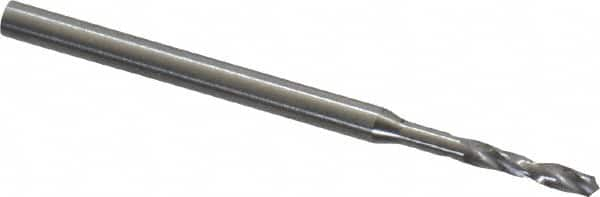 Micro Drill Bit: 0.0394″ Dia, 118 °, Cobalt Bright/Uncoated, 0.984″ OAL, RH Cut, Spiral Flute, Straight-Cylindrical Shank, Series 301