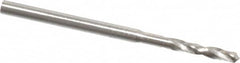 Micro Drill Bit: 0.0492″ Dia, 118 °, Cobalt Bright/Uncoated, 0.984″ OAL, RH Cut, Spiral Flute, Straight-Cylindrical Shank, Series 301