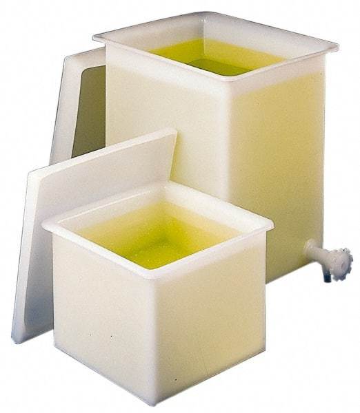 Bel-Art - 7-1/2 Gallon Natural Rectangular Polyethylene Tank - 10" High x 11" Diam - Caliber Tooling