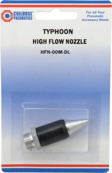 Coilhose Pneumatics - Blow Gun Safety High Flow Nozzle - 1/2-27 UNS, 2" Long, Aluminum - Caliber Tooling