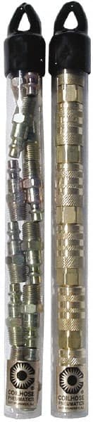 Coilhose Pneumatics - 18 Piece 1/4" Body 1/4 NPT Brass/Steel Industrial Pneumatic Coupling Plug Set - Caliber Tooling