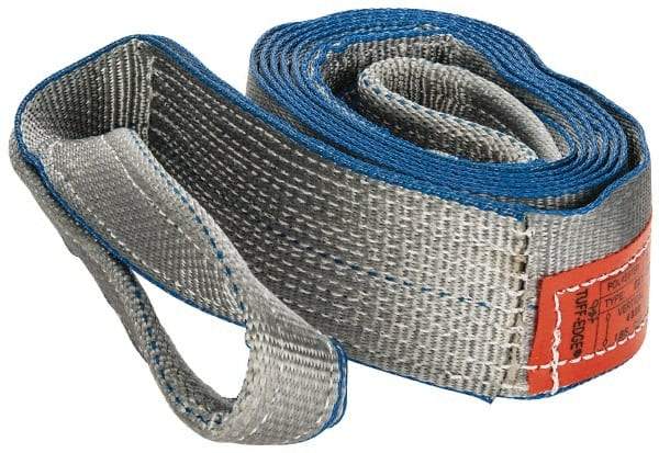 Lift-All - 12' Long x 3" Wide, 4,800 Lb Vertical Capacity, 1 Ply, Polyester Web Sling - 3,800 Lb Choker Capacity, Silver (Color) - Caliber Tooling