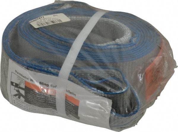 Lift-All - 12' Long x 3" Wide, 4,800 Lb Vertical Capacity, 1 Ply, Polyester Web Sling - 3,800 Lb Choker Capacity, Silver (Color) - Caliber Tooling