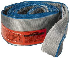 Lift-All - 12' Long x 4" Wide, 6,400 Lb Vertical Capacity, 1 Ply, Polyester Web Sling - 5,000 Lb Choker Capacity, Silver (Color) - Caliber Tooling