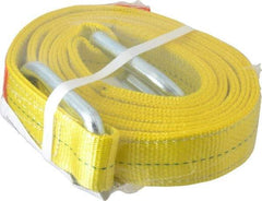 Lift-All - 10' Long x 2" Wide, 6,400 Lb Vertical Capacity, 2 Ply, Polyester Web Sling - 5,000 Lb Choker Capacity, Yellow - Caliber Tooling