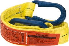 Lift-All - 3' Long x 2" Wide, 6,400 Lb Vertical Capacity, 2 Ply, Polyester Web Sling - 5,000 Lb Choker Capacity, Yellow - Caliber Tooling