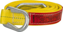 Lift-All - 6' Long x 2" Wide, 6,400 Lb Vertical Capacity, 2 Ply, Polyester Web Sling - 5,000 Lb Choker Capacity, Yellow - Caliber Tooling