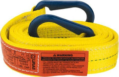 Lift-All - 8' Long x 2" Wide, 6,400 Lb Vertical Capacity, 2 Ply, Polyester Web Sling - 5,000 Lb Choker Capacity, Yellow - Caliber Tooling