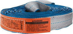 Lift-All - 16' Long x 2" Wide, 6,400 Lb Vertical Capacity, 2 Ply, Polyester Web Sling - 5,000 Lb Choker Capacity, Silver (Color) - Caliber Tooling