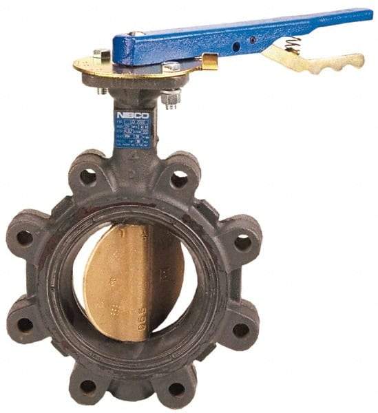 NIBCO - 6" Pipe, Lug Butterfly Valve - Lever Handle, Ductile Iron Body, Buna-N Seat, 200 WOG, Aluminum Bronze Disc, Stainless Steel Stem - Caliber Tooling