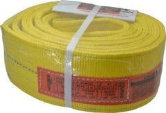 Lift-All - 12' Long x 4" Wide, 11,500 Lb Vertical Capacity, 2 Ply, Polyester Web Sling - 9,200 Lb Choker Capacity, Yellow - Caliber Tooling