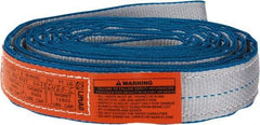 Lift-All - 14' Long x 2" Wide, 6,400 Lb Vertical Capacity, 2 Ply, Polyester Web Sling - 5,000 Lb Choker Capacity, Silver (Color) - Caliber Tooling