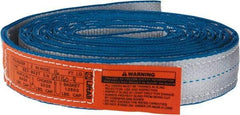 Lift-All - 16' Long x 2" Wide, 6,400 Lb Vertical Capacity, 2 Ply, Polyester Web Sling - 5,000 Lb Choker Capacity, Silver (Color) - Caliber Tooling