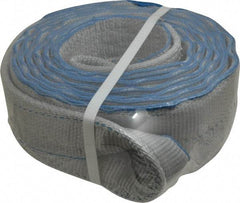 Lift-All - 14' Long x 4" Wide, 11,500 Lb Vertical Capacity, 2 Ply, Polyester Web Sling - 9,200 Lb Choker Capacity, Silver (Color) - Caliber Tooling