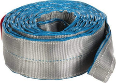 Lift-All - 20' Long x 4" Wide, 11,500 Lb Vertical Capacity, 2 Ply, Polyester Web Sling - 9,200 Lb Choker Capacity, Silver (Color) - Caliber Tooling