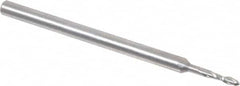 Onsrud - 1/16" Cutting Diam x 1/4" Length of Cut, 2 Flute, Upcut Spiral Router Bit - Uncoated, Right Hand Cut, Solid Carbide, 2" OAL x 1/8" Shank Diam, Ball End Taper, 30° Helix Angle - Caliber Tooling