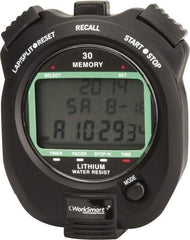 Value Collection - Water Resistant Digital Stopwatch - Pacer, Count Down Timer, CR2032, Back Lit, Black - Caliber Tooling