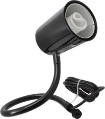 Made in USA - 24 Inch, Gooseneck, Coupler Mounted, Compact Fluorescent, Black, General Purpose Task Light - 23 Watt, 120 Volt, Nonmagnifying - Caliber Tooling