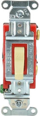 Hubbell Wiring Device-Kellems - 1 Pole, 120 to 277 VAC, 20 Amp, Industrial Grade, Toggle, Wall and Dimmer Light Switch - 1-5/16 Inch Wide x 4-1/16 Inch High - Caliber Tooling