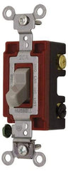 Hubbell Wiring Device-Kellems - 4 Pole, 120 to 277 VAC, 20 Amp, Industrial Grade, Toggle, Wall and Dimmer Light Switch - 1-5/16 Inch Wide x 4-1/16 Inch High - Caliber Tooling