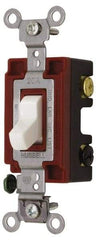 Hubbell Wiring Device-Kellems - 4 Pole, 120 to 277 VAC, 20 Amp, Industrial Grade, Toggle, Wall and Dimmer Light Switch - 1-5/16 Inch Wide x 4-1/16 Inch High - Caliber Tooling