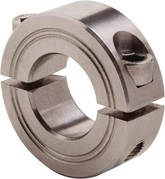 Climax Metal Products - 32mm Bore, Stainless Steel, Two Piece Clamp Collar - 2-1/8" Outside Diam - Caliber Tooling