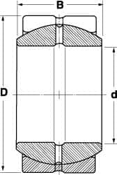 SKF - 50mm Bore Diam, 49,500 Lb Dynamic Capacity, Spherical Plain Bearing - 99,000 Lb Static Load Capacity - Caliber Tooling