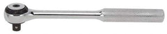 Proto - 3/8" Drive Round Head Standard Ratchet - Chrome Finish, 7-3/8" OAL, 72 Gear Teeth, Standard Knurled Handle, Standard Head - Caliber Tooling