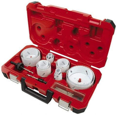 Milwaukee Tool - 19 Piece, 3/4" to 4-3/4" Saw Diam, Master Electrician's Hole Saw Kit - Bi-Metal, Toothed Edge, Pilot Drill Model No. 49-56-8010, Includes 14 Hole Saws - Caliber Tooling