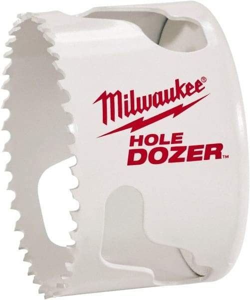 Milwaukee Tool - 1-3/4" Diam, 1-1/2" Cutting Depth, Hole Saw - Bi-Metal Saw, Toothed Edge - Caliber Tooling