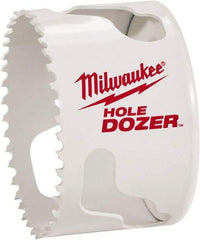 Milwaukee Tool - 1-3/4" Diam, 1-1/2" Cutting Depth, Hole Saw - Bi-Metal Saw, Toothed Edge - Caliber Tooling