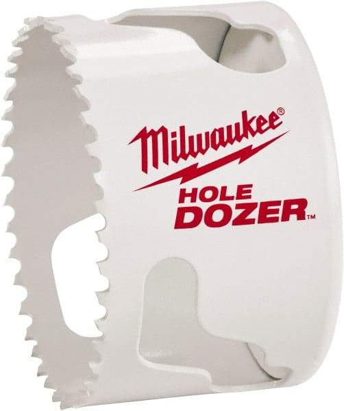 Milwaukee Tool - 2-1/8" Diam, 1-1/2" Cutting Depth, Hole Saw - Bi-Metal Saw, Toothed Edge - Caliber Tooling