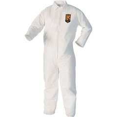 KleenGuard - Size XL Film Laminate Chemical Resistant Coveralls - White, Zipper Closure, Open Cuffs, Open Ankles - Caliber Tooling